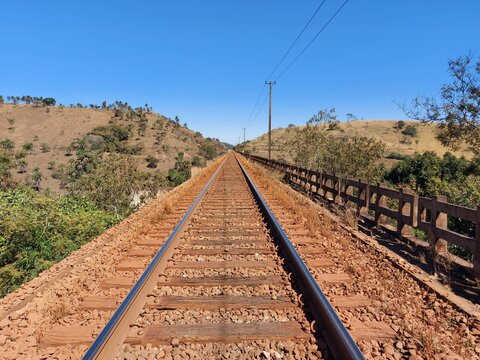 railroad tracks in the countryside