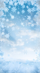 Digital blue snowflake geometric abstract graphic poster background