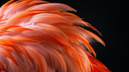 Closeup of flamingo plumage generative ai