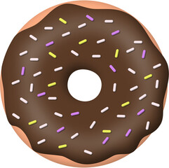 donuts with chocolate glaze and topping illustration