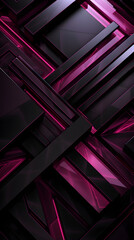 Obraz premium Digital purple and black stacked geometric abstract graphics poster background