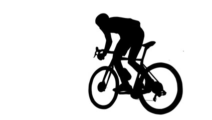 silhouette of a person riding a bicycle