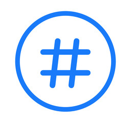 Obraz premium シンプルな青色のハッシュタグ