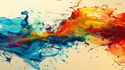 Vibrant abstract splash of paint creating a dynamic and energetic composition.