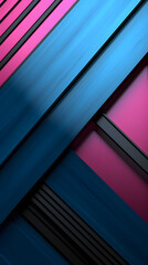 Obraz premium Digital blue and black stacked geometric abstract graphics poster background