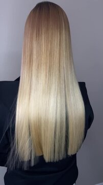 beautiful long straight hair at the back