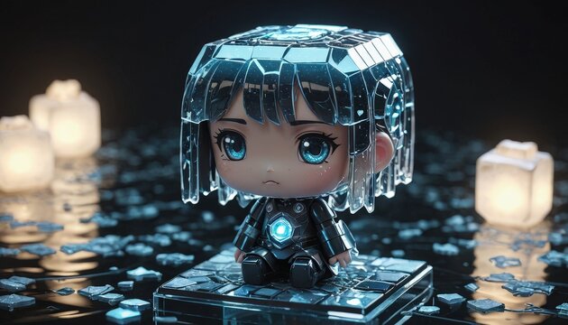Cybernetic Girl in a Glass World.