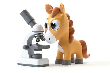 Little Horse with a microscope