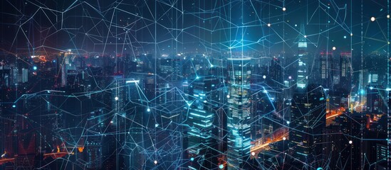 Cityscape with Network Connections