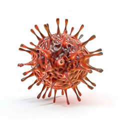 Obraz premium 3D rendered visual of a single flu virus on a white background