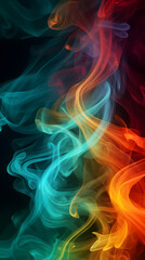 Obraz premium Digital powder color smoke abstract graphic poster background