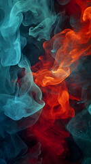Obraz premium Digital powder color smoke abstract graphic poster background