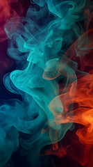 Fototapeta premium Digital powder color smoke abstract graphic poster background