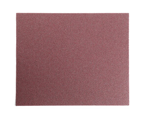 One sheet of sandpaper isolated on white