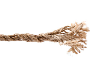 Hemp rope isolated on white. Organic material