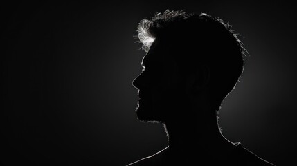 Silhouette of a Man in the Dark