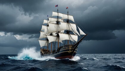 Obraz premium Sailing Through the Storm.