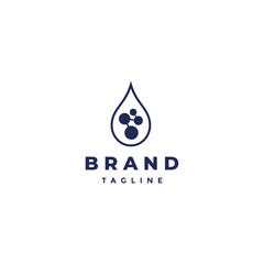 Molecular Groups In Water Drops Logo Design. Water Drops With Particles Inside Logo Design.