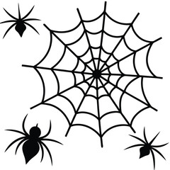 Fototapeta premium Spider Webs Halloween Vector Elements Set.