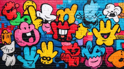 Vibrant Urban Artistry: Colorful Graffiti Texture for Creative Backgrounds, Generative Ai