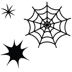 Spider Webs Halloween Vector Elements Set.