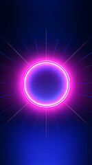 Digital circular neon light abstract graphic poster background
