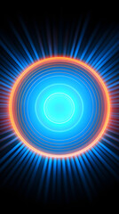 Digital circular neon light abstract graphic poster background