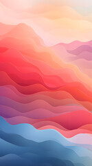 Digital rainbow wavy mountains abstract graphic poster background