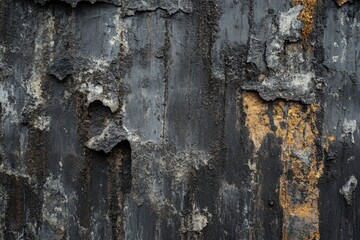 Dark grey textured concrete wall background , ai