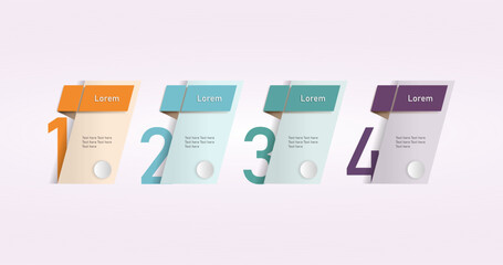 set of tags with numbers infographic background