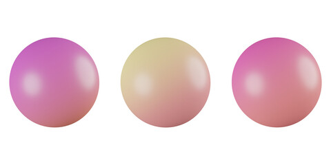 set of 3D Sphere, 3d icon illustration, transparent background