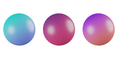 set of 3D Sphere, 3d icon illustration, transparent background