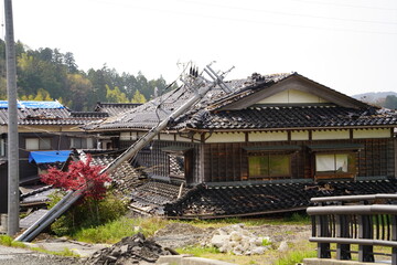 石川県能登半島地震で壊れた家