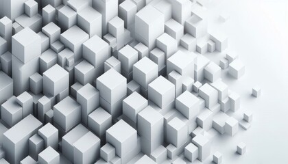abstract 3d background in white , full of white cubes