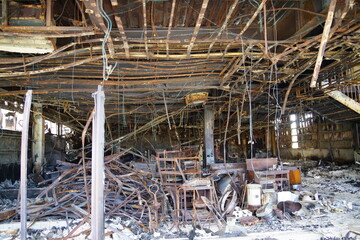 能登半島地震の火災で焼けた場所　輪島