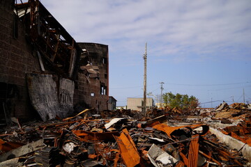 能登半島地震の火災で焼けた場所　輪島