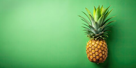 Fresh pineapple on a vibrant green background, pineapple, tropical, fruit, juicy, vibrant, fresh, summer, healthy, organic, exotic