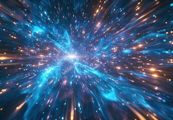 Obraz premium Abstract Space Travel Through a Starry Galaxy