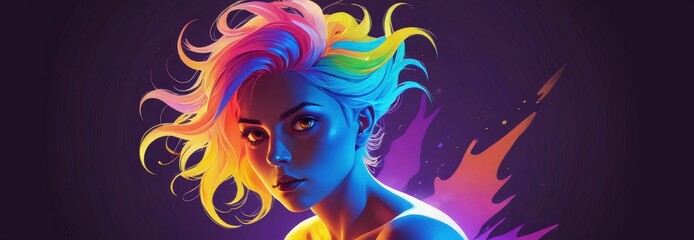 Colorful Woman Portrait.