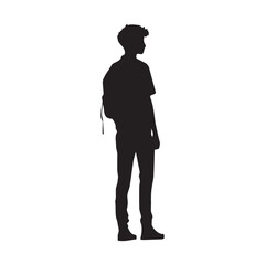 Students silhouette vector with white Background
