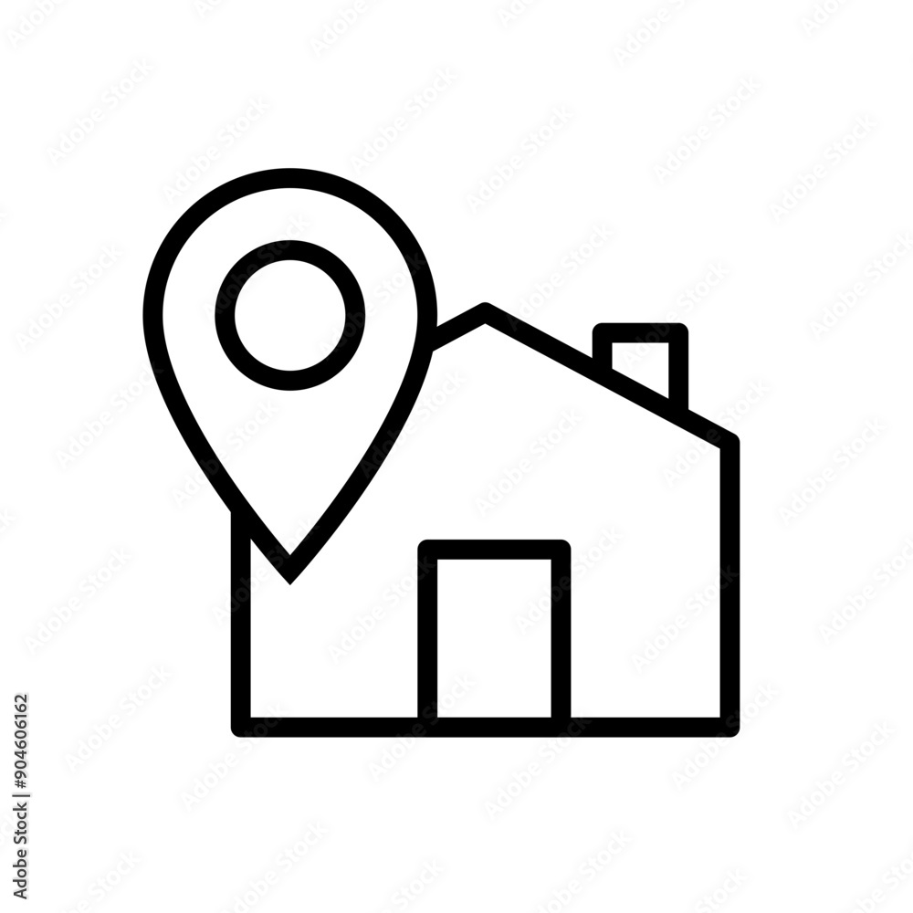 Poster Clear and Precise Address Icon for Navigation and Location-Based Services in Digital Maps