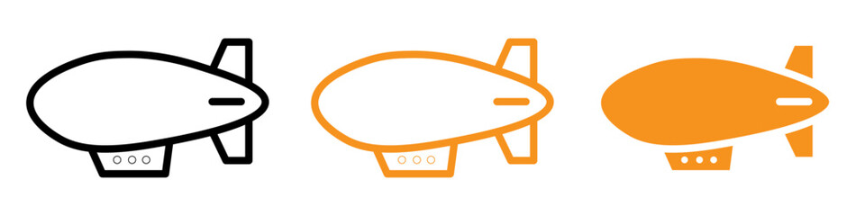 Retro and Modern Airship Icon Set for Travel and Adventure-Themed Designs