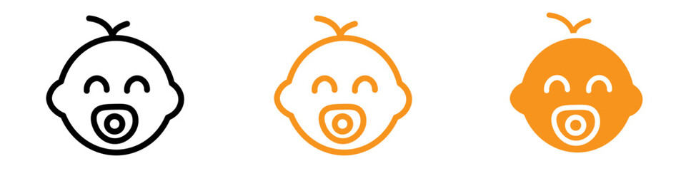 Cute Baby Face Icon Set Adorable Infant Expressions for Baby Products and Projects