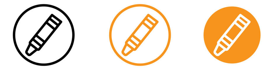 Crayons Icon Set Colorful Drawing Illustrations for Art and Education Projects