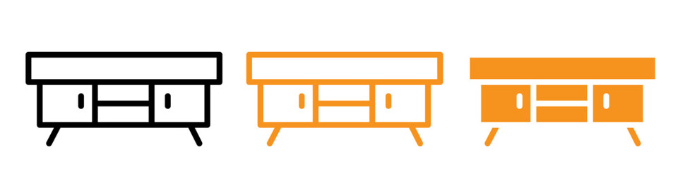 Credenza Icon Set Furniture Illustrations for Interior Design and Home Projects