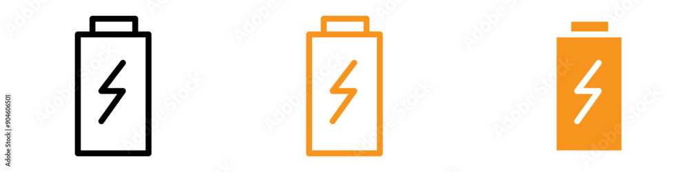 Poster Battery Icon Set Power and Energy Symbols for Electronics and Technology Projects