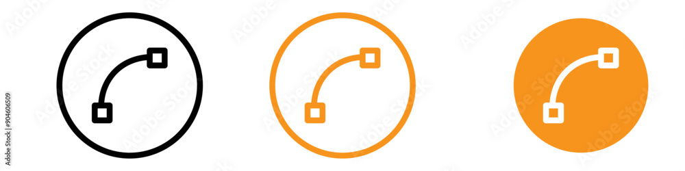 Poster Bezier Curve Icon Set Mathematical and Graphic Design Symbols for Technical Projects