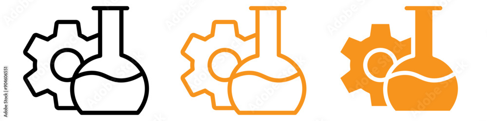 Poster biomedical engineer icon set medical and engineering symbols for science projects