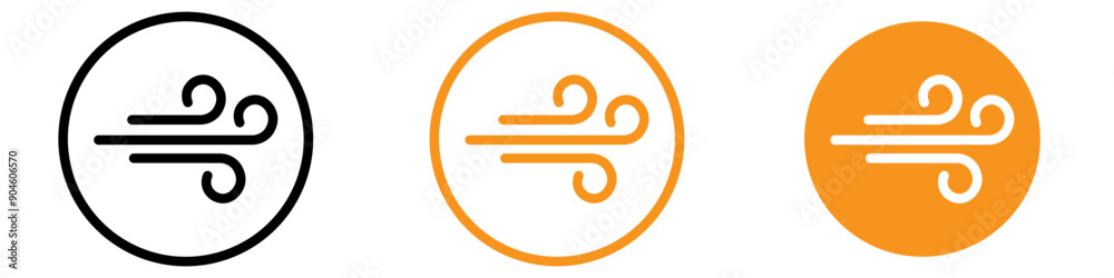 Poster gust icon set wind and weather illustrations for meteorology and environment