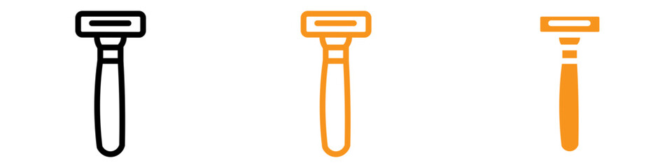 Hair Removing Razor Icon Set Grooming and Personal Care Illustrations for Beauty Projects